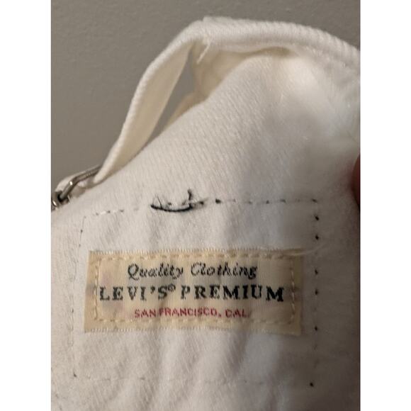 Levi's Womens Shortalls Size XS White Denim Square Neck Pockets Farm Girl - Picture 6 of 11